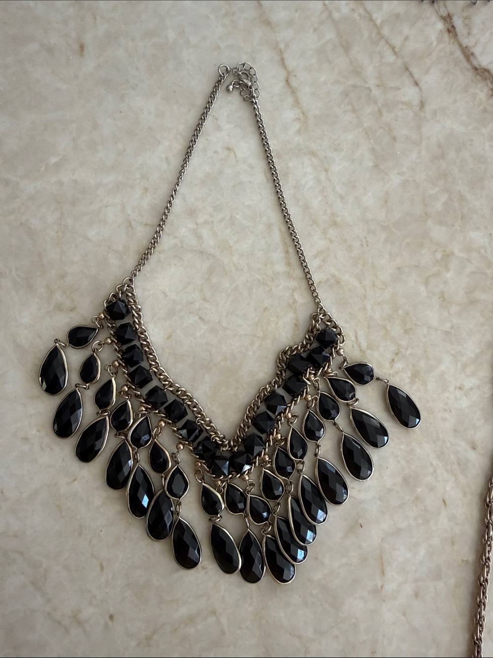 Black Statement Bib Necklace - Women Jewelry